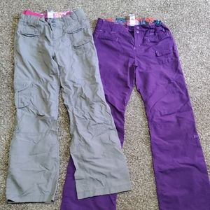 2 Pairs REI Girls Hiking Convertible Pants